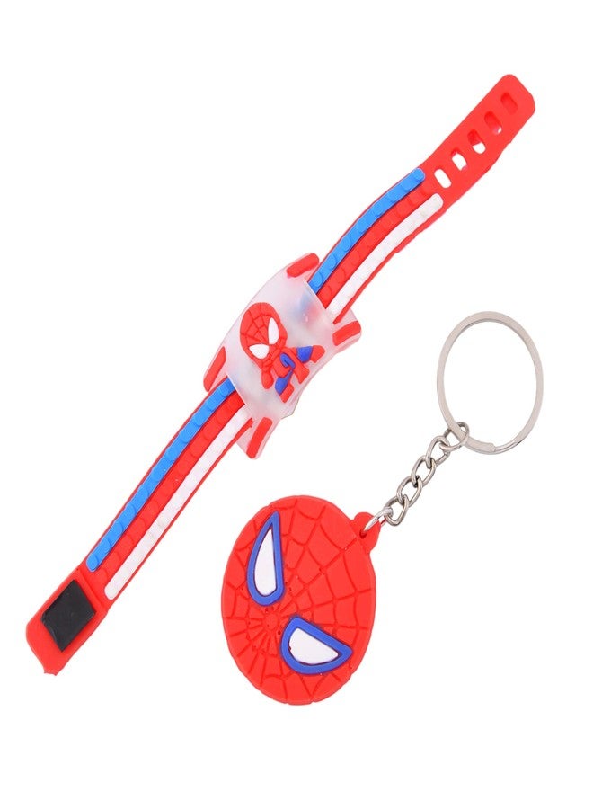 أسينشين سوار معصم للأطفال بتصميم شخصية كرتونية لطيفة، سوار مطاطي ناعم فاخر للبنات والأولاد، مع سلسلة مفاتيح، هدية مثالية لعيد راكشا باندهان ورول تيلك - Image 2